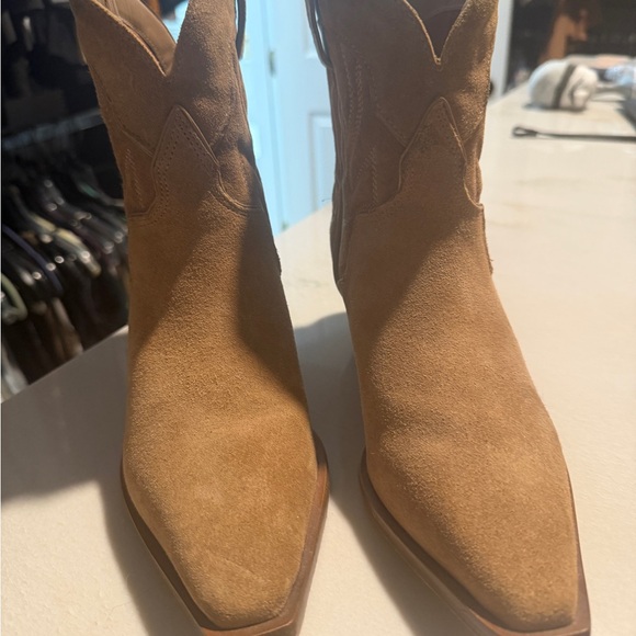 Reformation Camel Suede Ankle Booties - Picture 2 of 10